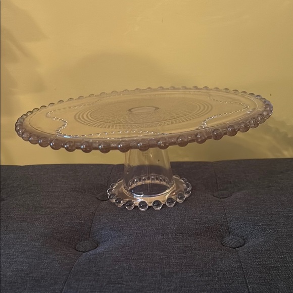 Vintage Glass Cake Stand - Pink - Picture 4 of 8